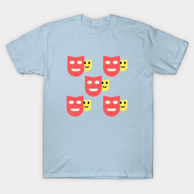 Theatre Mask Pattern T-Shirt by Teatro